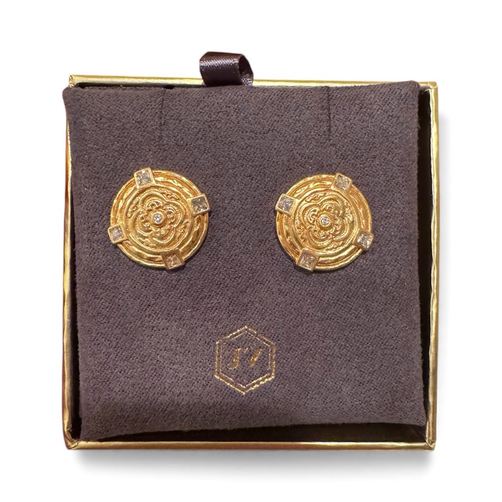 Gold Round Earrings Julie Vos